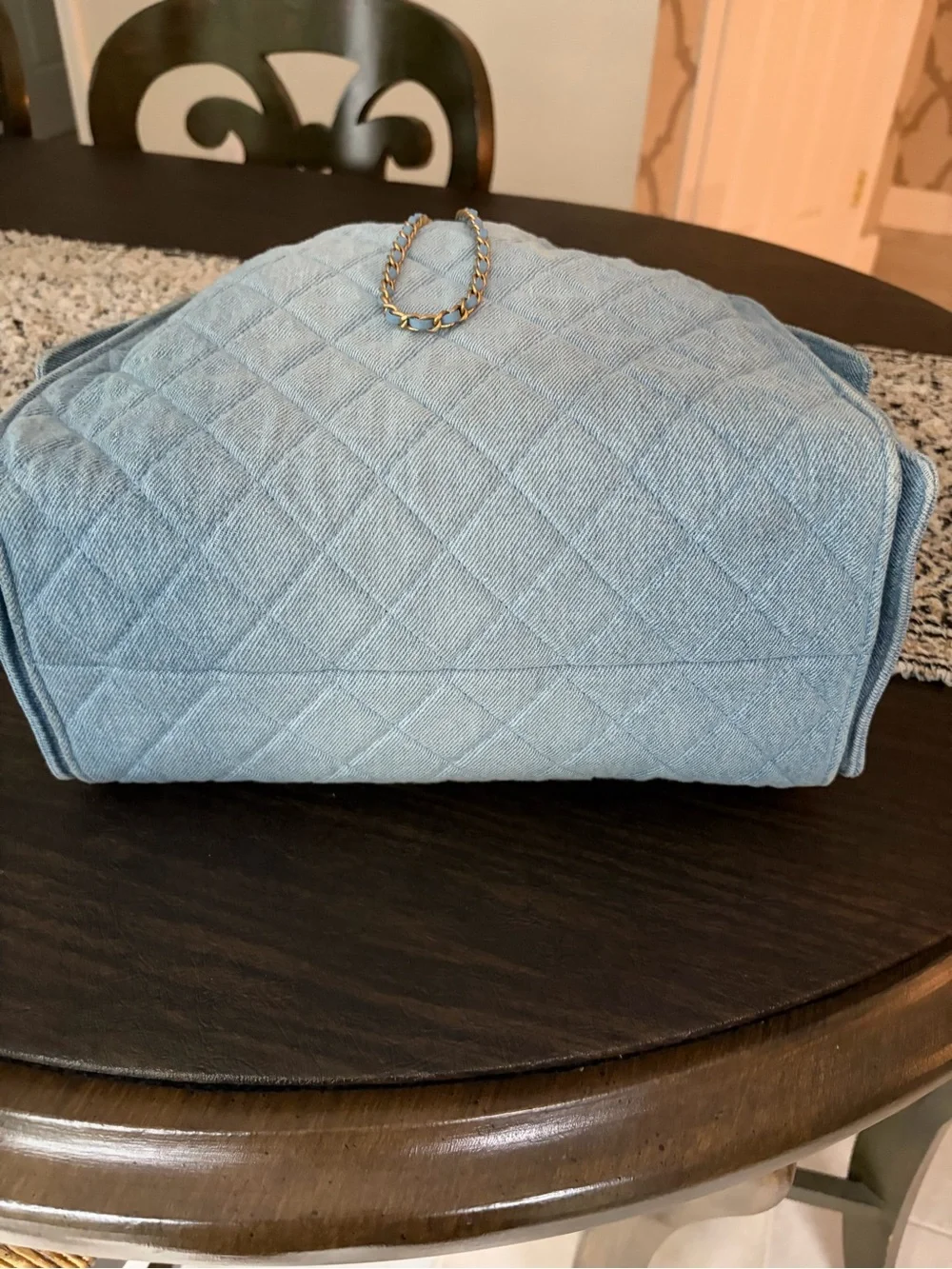 CHANEL quilted denim